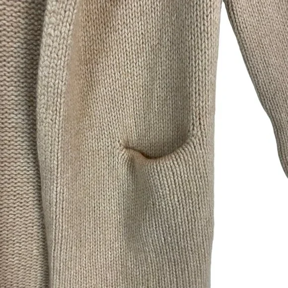 Sablyn Collette Cashmere Chunky Knit Cardigan Sweater Tan Size M